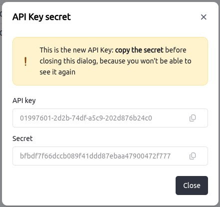 New API key data