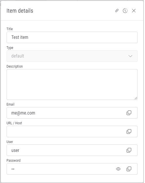 Item dialog