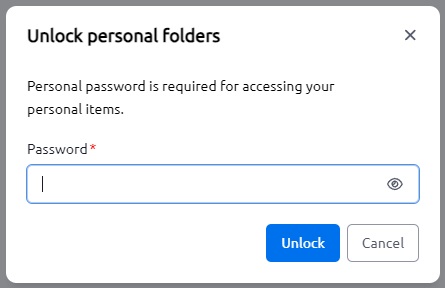 Ask personal password