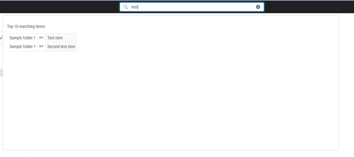 Items page